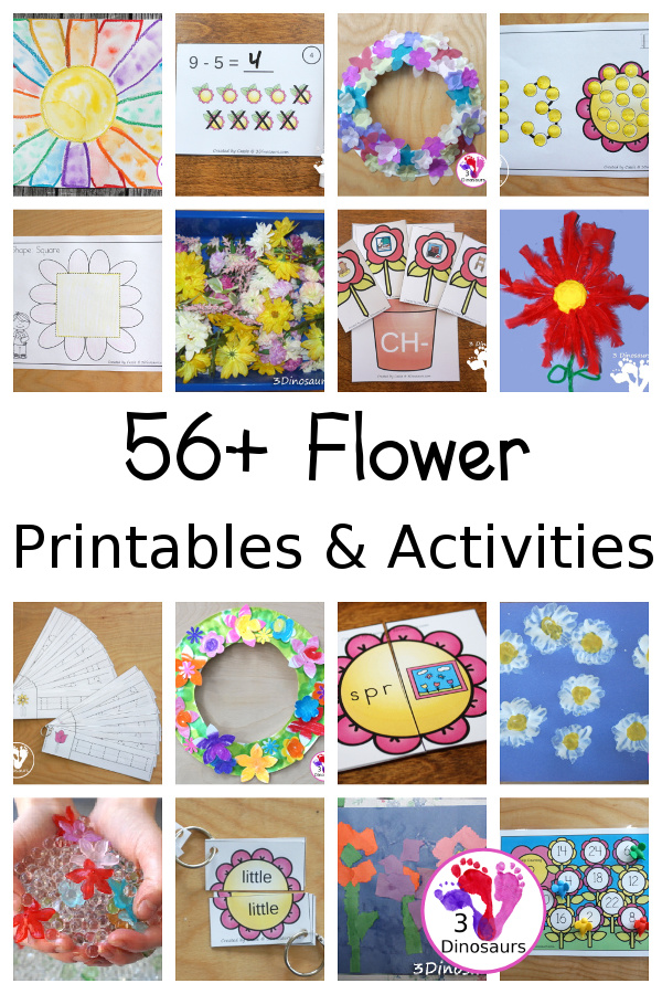 Flower Activities & Printables on 3Dinosaurs.com