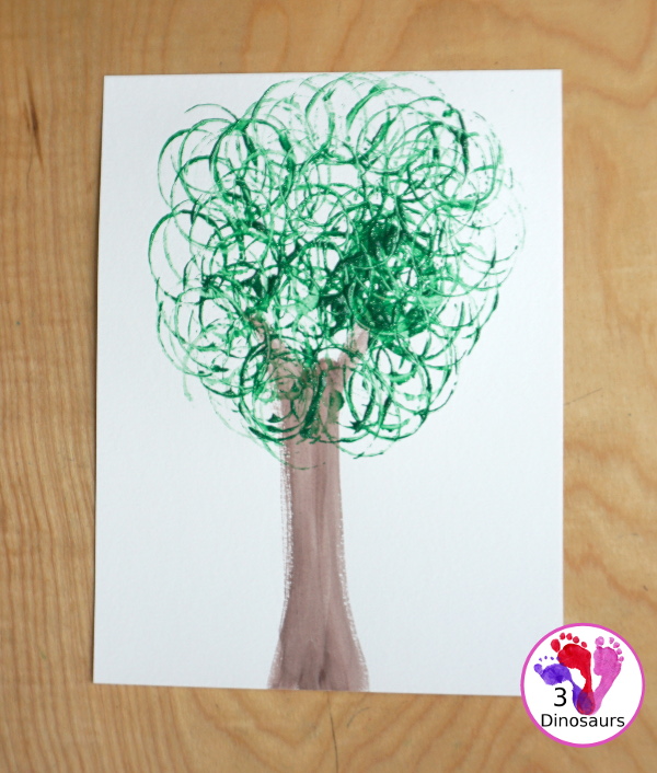 Paper Roll Green Tree is a fun and easy craft that different ages can do together that is an open ended project that you can work on making a tree - 3Dinosaurs.com