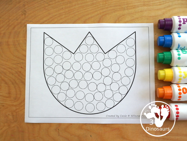 Free Tulip Fine Motor Mat Printables - with two versions of a tulip for different skill levels with a single tulip flower and three flowers on a page with ground, stem and leaves - you have a flower template printable, flower tracing printable, flower dot marker printable, and flower q-tip printable - 3Dinosaurs.com