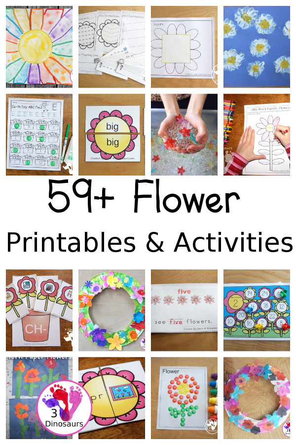 Flower Activities & Printables on 3Dinosaurs.com