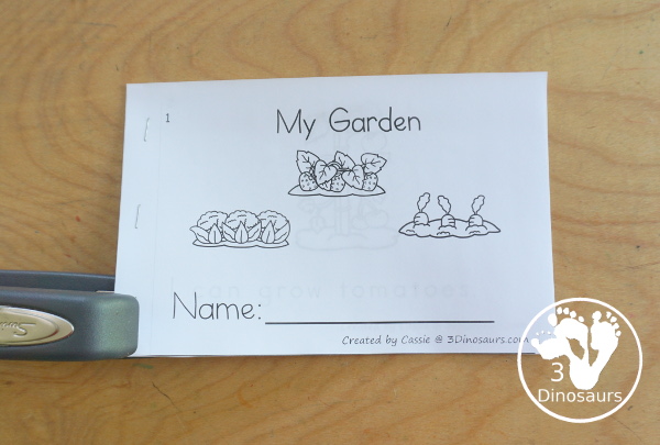 Free My Garden Easy Reader Book - an 8 page book with things you are grow in a garden with sight words: I, can, grow. Each page focuses on one fruit or vegetable in the garden.- 3Dinosaurs.com