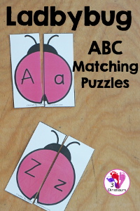 Free Ladybug ABC Matching Puzzle Printables