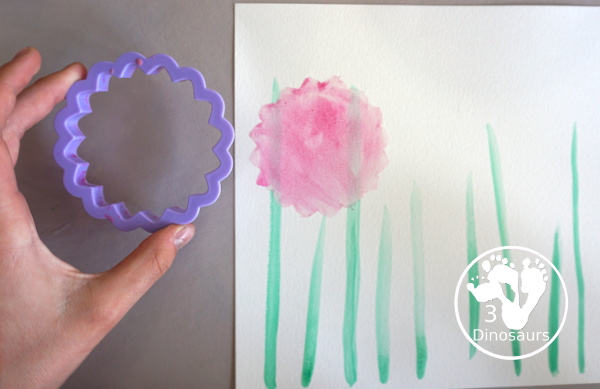 Watercolor Butterfly & Flower Painting is a fun watercolor painting with butterfly and flower cookie cutters - 3Dinosaurs.com