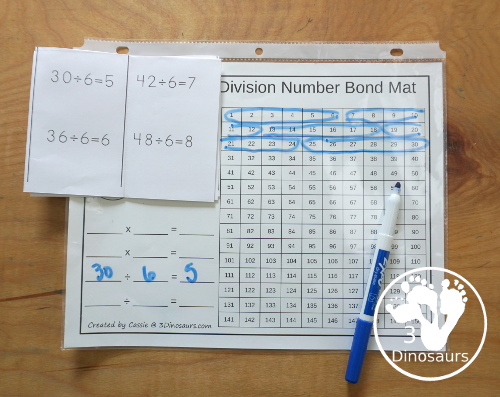 Free Division Small Folding Books  2 different types of book options with division from 1 to 12 with write in answers and filled out books - 3Dinosaurs.com