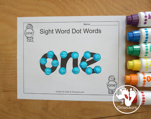 Romping & Roaring Preprimer Sight Words: not, one, play, red - you have 6 pages for each sight word that work on learning the sight word different ways with reading, writing, and finding. 3Dinosaurs.com