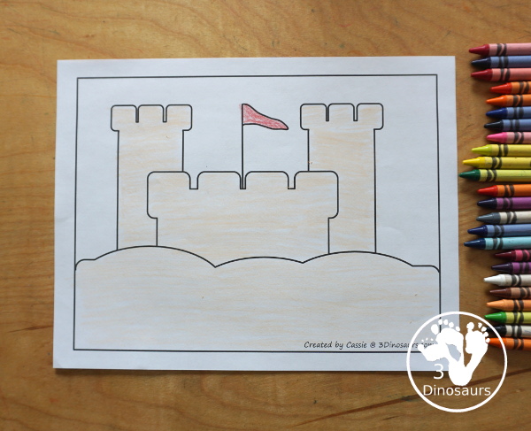 Free Sandcastle Fine Motor Mats - you have a sandcastle template, sandcastle tracing, and sandcastle dot marker page all to work on fine motor skills this summer. - 3Dinosaurs.com