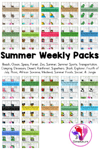 22+ No-Prep Weekly Packs for the Summer for Prek to 4th Grade
