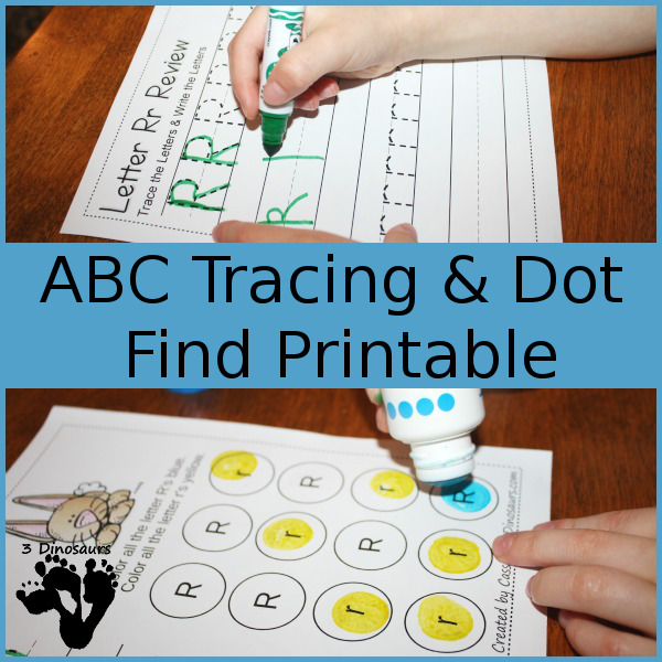 Free ABC Tracing & Dot Find Printable - 3Dinosaurs.com