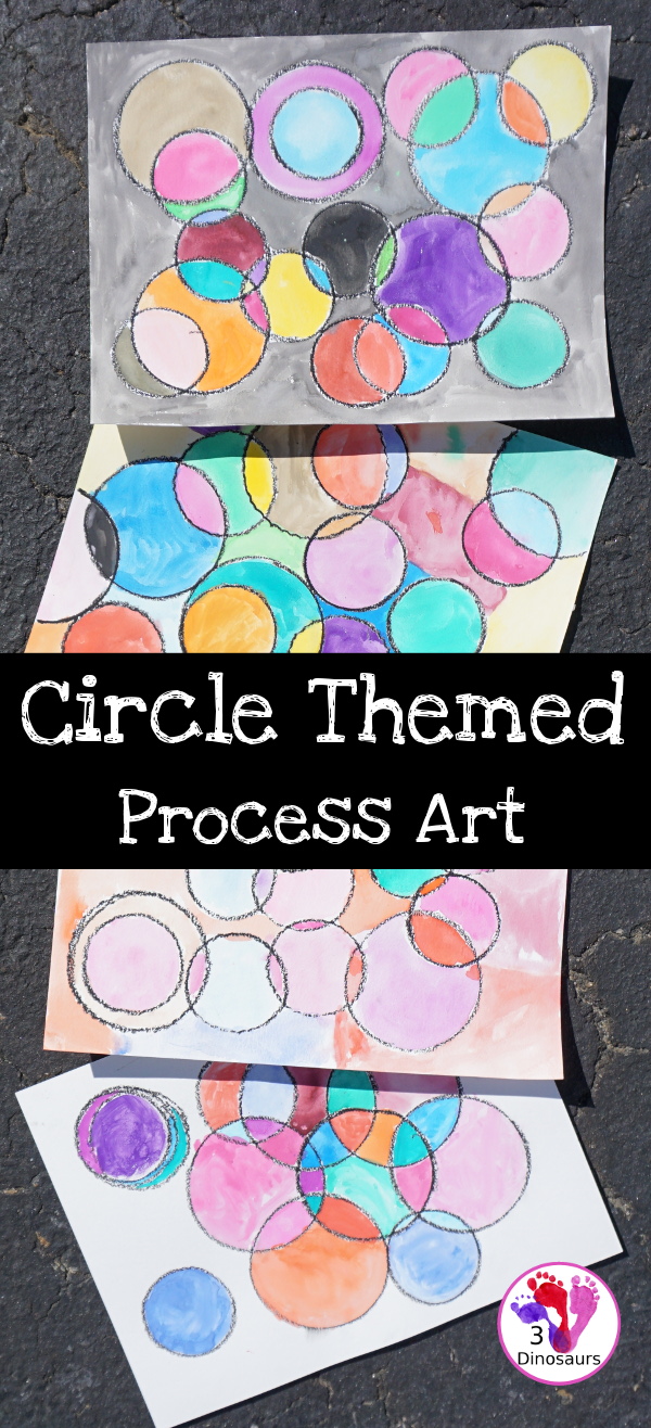 Process Art Circle Themed Painting - a fun follow up for an art museum trip - 3Dinosaurs.com