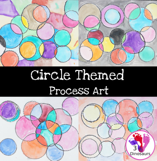 Process Art Circle Themed Painting - a fun follow up for an art museum trip - 3Dinosaurs.com