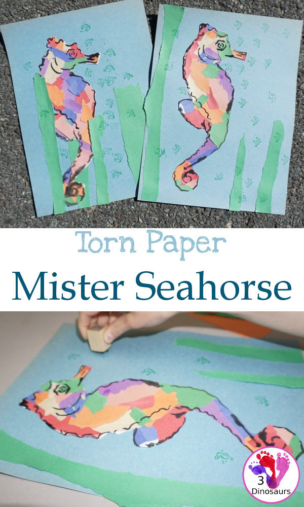 Torn Paper Mister Seahorse - 3Dinosaurs.com