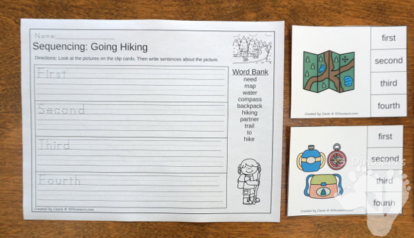 Summer Sequencing Sets -  with clip cards, task cards, no-prep worksheets and easy reader books $ - 3Dinosaurs.com #printablesforkids #sequencingforkids #summerprintables #tpt #teacherspayteachers