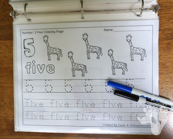 No-Prep Zoo Themed Number Color and Trace - easy no-prep printables with 5 sumemr themes: general zoo animals, monkeys, giraffes, penguins, and elephants 44 pages for each set with two options for the numbers tracing or writing $ - 3Dinosaurs.com #noprepprintable #summer #numbersforkids