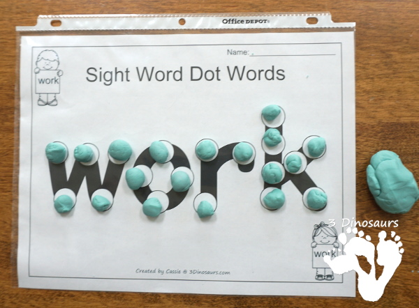 Free Romping & Roaring Second Grade Sight Words: why, wish, work, would 6 pages of printables for each word - 3Dinosaurs.com