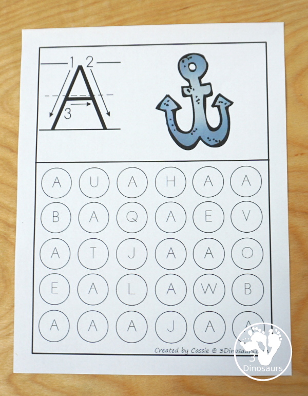 Free ABC Letter Find Uppercase or Lowercase Printable - 52 pages of printables with an ABC find for each letter in uppercase only or lower case only options - 3Dinosaurs.com
