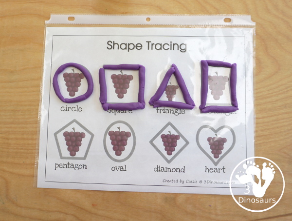 Free Romping & Roaring G Pack Letter Pack: G is for Grape - a letter G pack that has prewriting, finding letters, tracing letters, coloring pages, shapes, puzzles and more - 3Dinosaurs.com