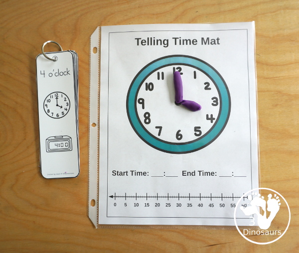 Free Hourly Telling Time Bookmarks - 12 fun bookmarks for working on telling time by hours with words, analog clock and digital clock - 3Dinosaurs.com