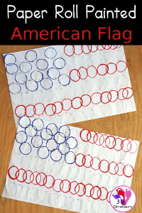 Easy Paper Roll Painted American Flag For Kids