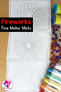 Free Firework Fine Motor Mat Printable