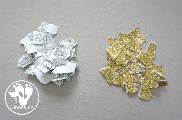 Torn Paper Glitter Fireworks Craft For Kids - A easy to make firework craft that can be done at different ages. It is simple to set up craft - 3Dinosaurs.com