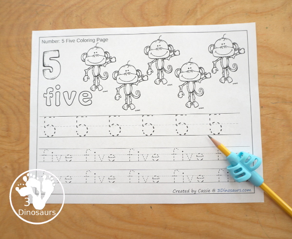 Free Number Coloring & Tracing Printable - It has 0 to 20 for the numbers. You have tracing numerical numbers and number words or writing numerical numbers and number words  - 3Dinosaurs.com