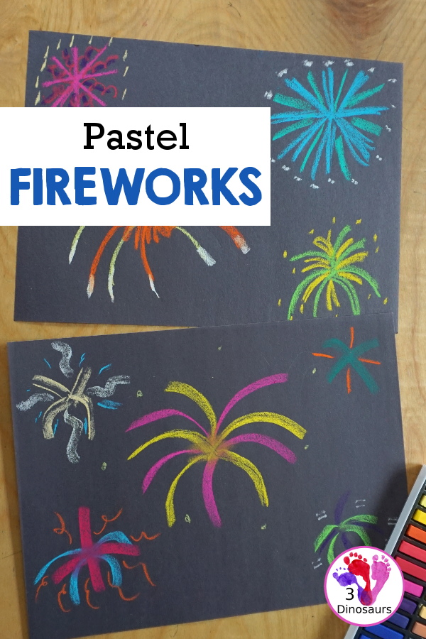 Firework Pastel Craft is a super sipmle craft you can do with kids that kids of different ages can do. - 3Dinosaurs.com