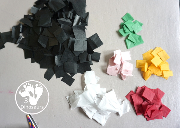 Tissue Paper Firework Craft for Kids - A fun window display for a fireworks craft that you can do for the fourth of July, New Years Eve or any holiday with fireworks. It works great for prek, kindergarten, first grade, and older. - 3Dinosaurs.com