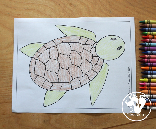 Free Sea Turtle Fine Motor Mats  with a sea turtle template printable, sea turtle outline printables, a sea turtle tracing printable, and a sea turtle dot marker printable - 3Dinosaurs.com