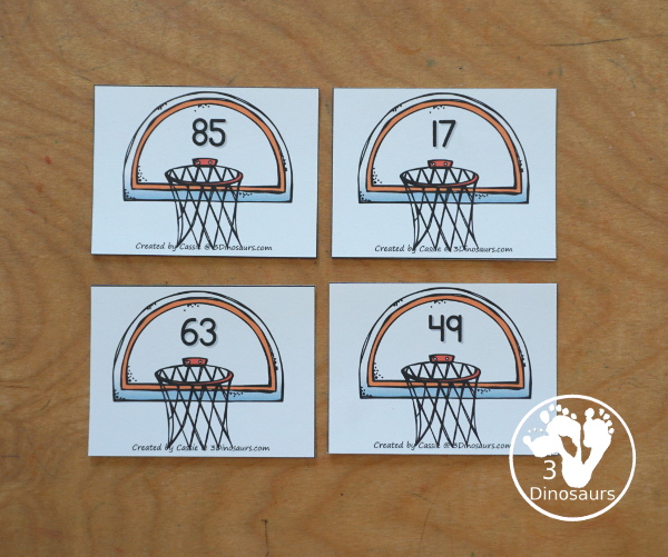 Free Basketball Place Value Arrow Cards - you have place value task cards with basketball place value arrow cards to build the numbers on the task cards. You have place value for thousands, hundreds, and ones. - 3Dinosaurs.com