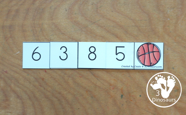 Free Basketball Place Value Arrow Cards - you have place value task cards with basketball place value arrow cards to build the numbers on the task cards. You have place value for thousands, hundreds, and ones. - 3Dinosaurs.com