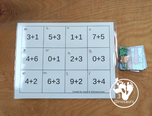 Free Cycling Addition Puzzle Printable is a fun 12 piece puzzle that kids work on addition from 1 to 12. The cycling addition puzzle has a puzzle mat and puzzle pieces - 3Dinosaurs.com