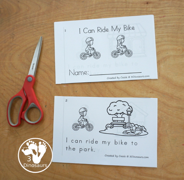 Free My Riding My Bike Easy Reader Book Printable - is a fun easy reader book with sight words: I, can, ride, my, to, the - Then you have places around town you can ride your bike. 3Dinosaurs.com