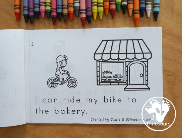 Free My Riding My Bike Easy Reader Book Printable - is a fun easy reader book with sight words: I, can, ride, my, to, the - Then you have places around town you can ride your bike. 3Dinosaurs.com