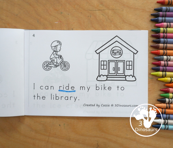 Free My Riding My Bike Easy Reader Book Printable - is a fun easy reader book with sight words: I, can, ride, my, to, the - Then you have places around town you can ride your bike. 3Dinosaurs.com