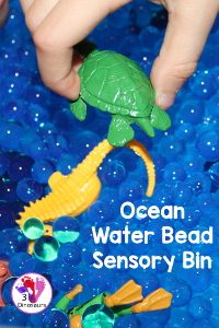 Ocean Water Bead Sensory Bin With Ocean Animals