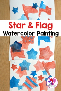 Stars & Flag Watercolor Painting With Cookie Cutters