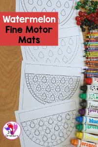 Free Watermelon Fine Motor Mat Printables