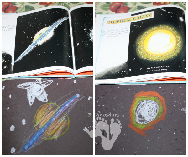 Easy Galaxy Oil Pastel Painting - a fun galaxy activity for kids - 3Dinosaurs.com