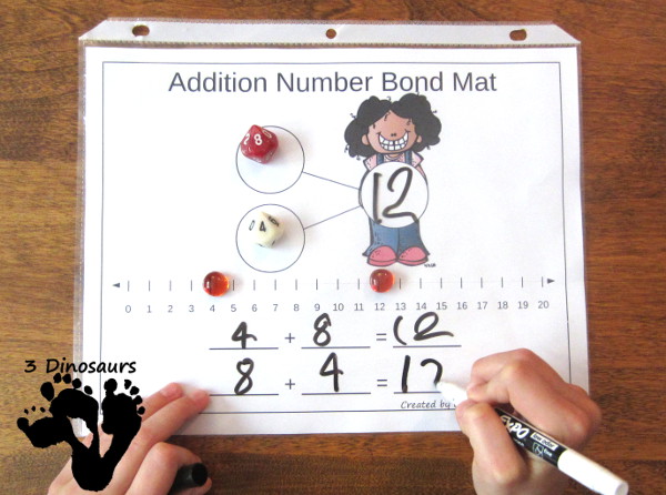Free Math Number Bond Mats: Addition & Subtraction - 3Dinosaurs.com