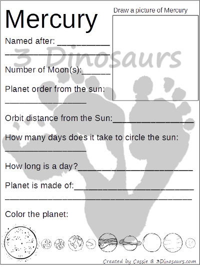 Free Planet Learning Pack - over 90 pages of learning about the planets - 3Dinosaurs.com - 3Dinosaurs.com