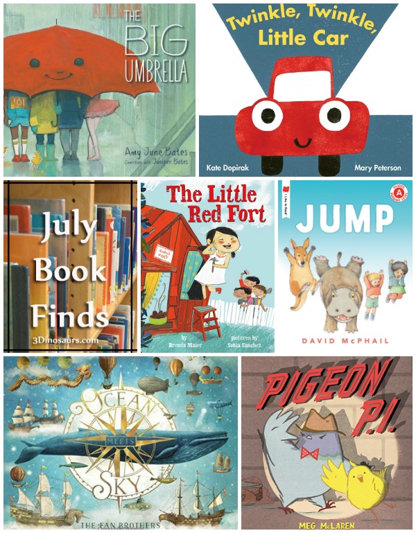 July 2018 Book Finds: easy reader book, bugs, friends, dreams, school, sharing, nursery rhymes, ocean, sky, cars - 3Dinosaurs.com