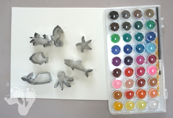 Watercolor Ocean Animals Painting - simple and easy watercolor painting activity for kids of different ages - 3Dinosaurs.com