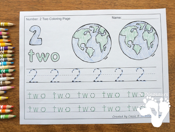 Space Themed Number Color and Trace - easy no-prep printables with a fun space theme 44 pages with two options for the numbers tracing or writing - 3Dinosaurs.com