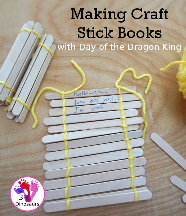 Craft Stick Books With Day of the Dragon King - a fun Magic Tree House activity for ancient China with craft stick books- 3Dinosaurs.com