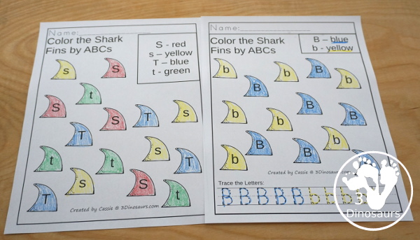 Shark Activity Pack: ABCs - fun no-prep pages that work on uppercase and lowercase letters. - 3Dinosaurs.com