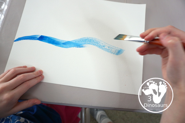 Shark Fin Painting with Cookie Cutters for Kids - an easy shark painting activities that kids of different ages can do - 3Dinosaurs.com