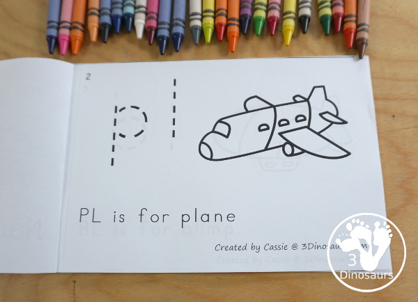 Free Transportation Blends & Digraphs Easy Reader Book - it has a 12 page book with 10 blends and 1 digraph for kids to learn - 3Dinosaurs.com