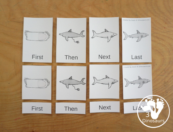 Sequencing: Shark Life Cycle Printable with clip cards, task cards, no-prep worksheets, writing activities, and easy reader books $ - 3Dinosaurs.com  #sequencingforkids 