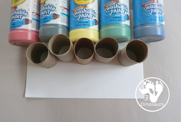 Paper Roll Olympic Flag Ring Color Painting - a fun Olympic art activity using the Olympic Ring colors. - 3Dinosaurs.com