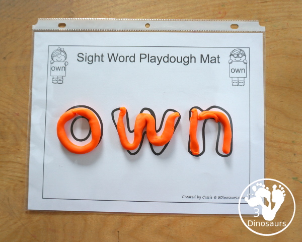 Free Romping & Roaring Third Grade Sight Words Packs Set 8: Own, Pick, Seven, Shall - 6 pages of activities for each third Grade sight words: own, pick, seven, shall. These are great sight word printables for learning centers - 3Dinosaurs.com